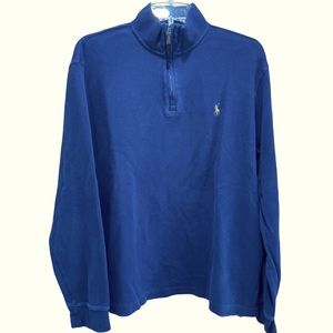Polo Ralph Lauren Estate Rib Large Dark Blue Quarter Zip Long Sleeve Pullover